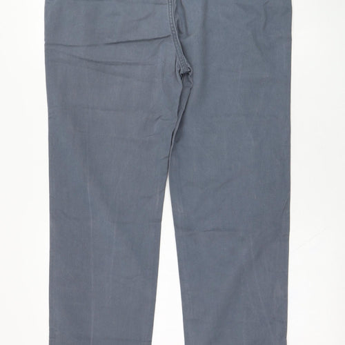 Fat Face Mens Blue  Cotton Chino Trousers Size 32 in L31 in Regular Zip
