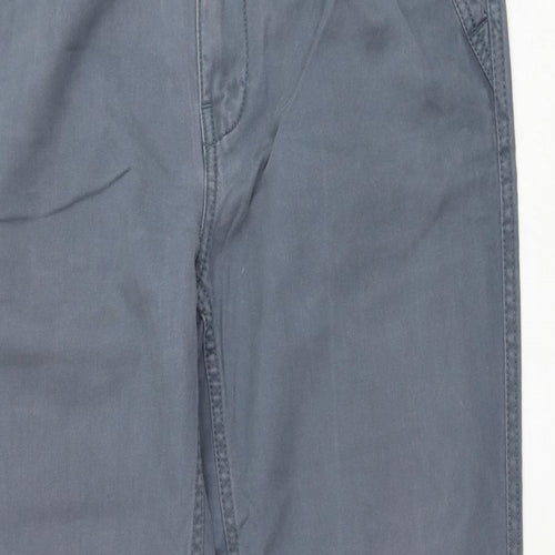 Fat Face Mens Blue  Cotton Chino Trousers Size 32 in L31 in Regular Zip