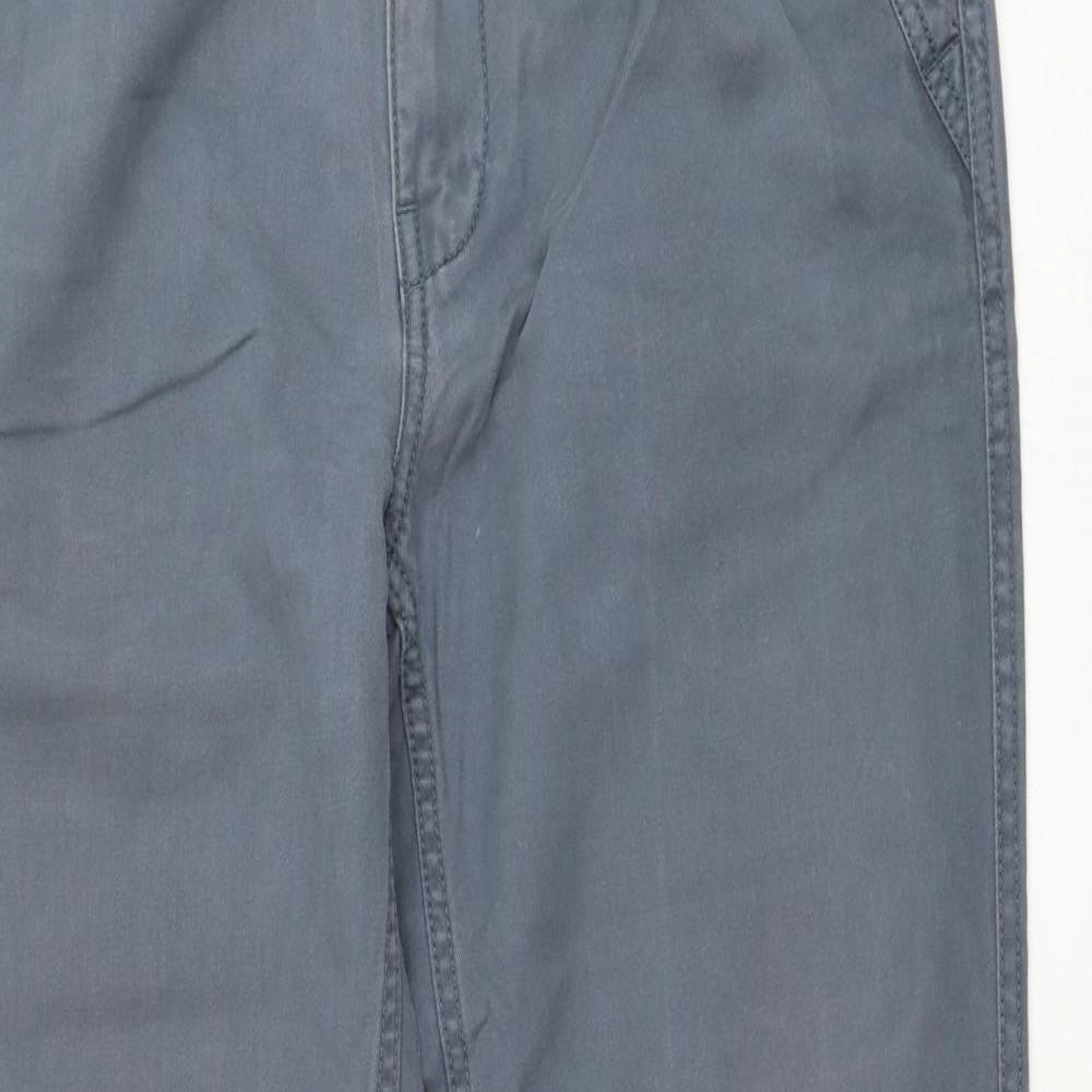 Fat Face Mens Blue  Cotton Chino Trousers Size 32 in L31 in Regular Zip
