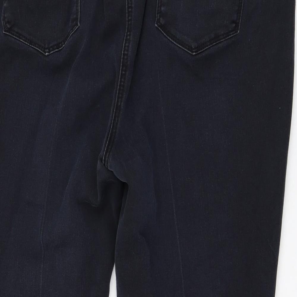 M&Co Womens Black  Cotton Cropped Jeans Size 18 L23 in Regular Zip