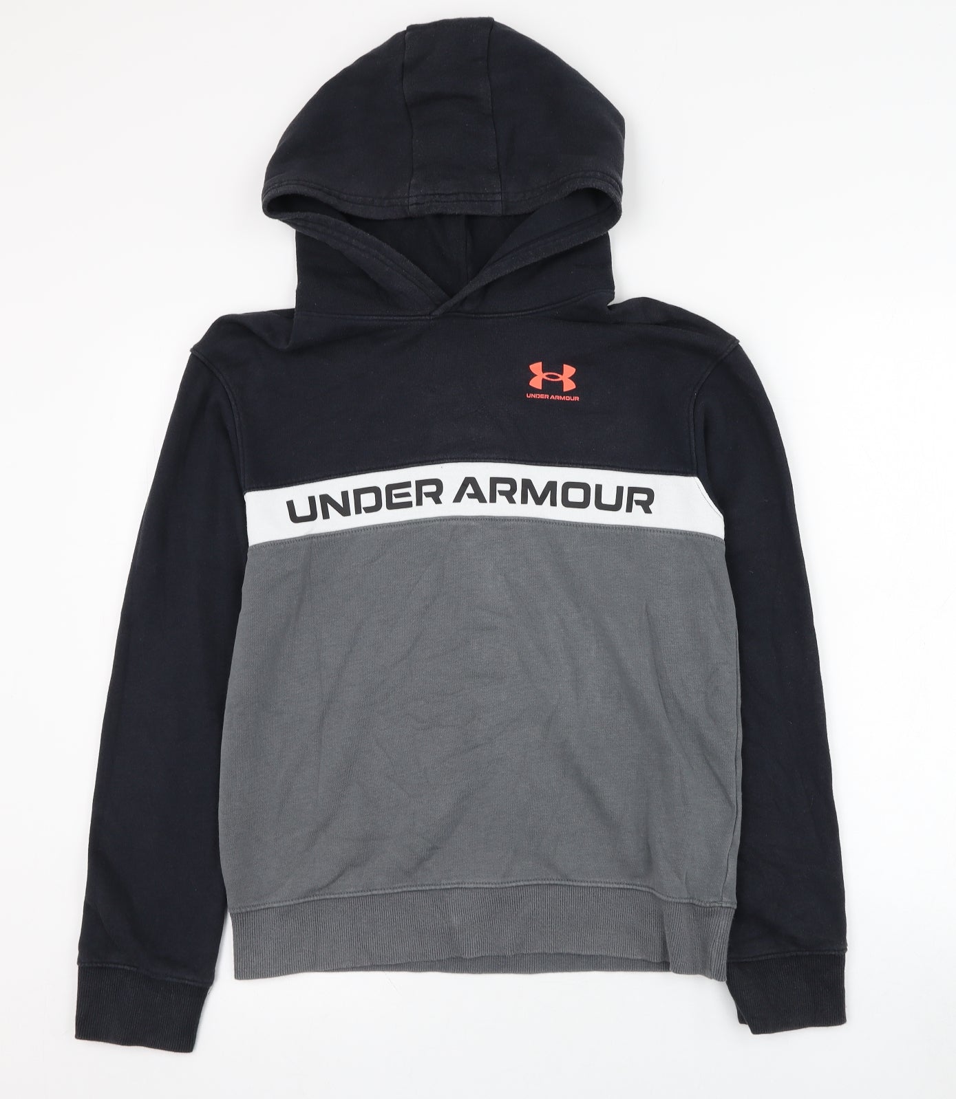 Under armour Boys Grey  Cotton Pullover Hoodie Size L  Pullover