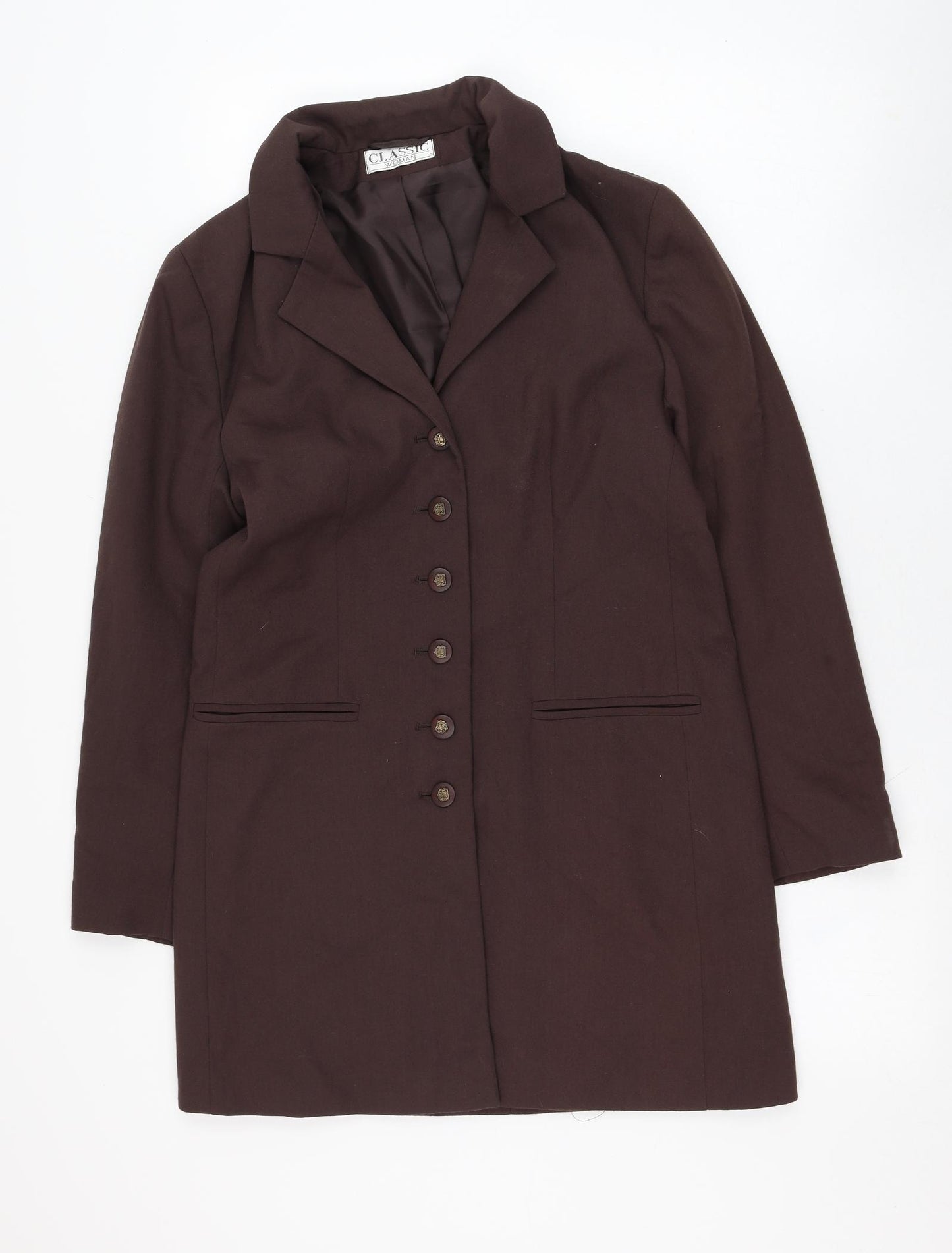 Classic Womens Brown   Jacket Blazer Size 12  Button