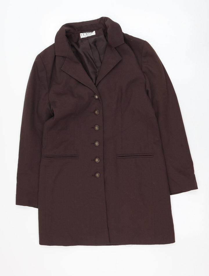 Classic Womens Brown   Jacket Blazer Size 12  Button