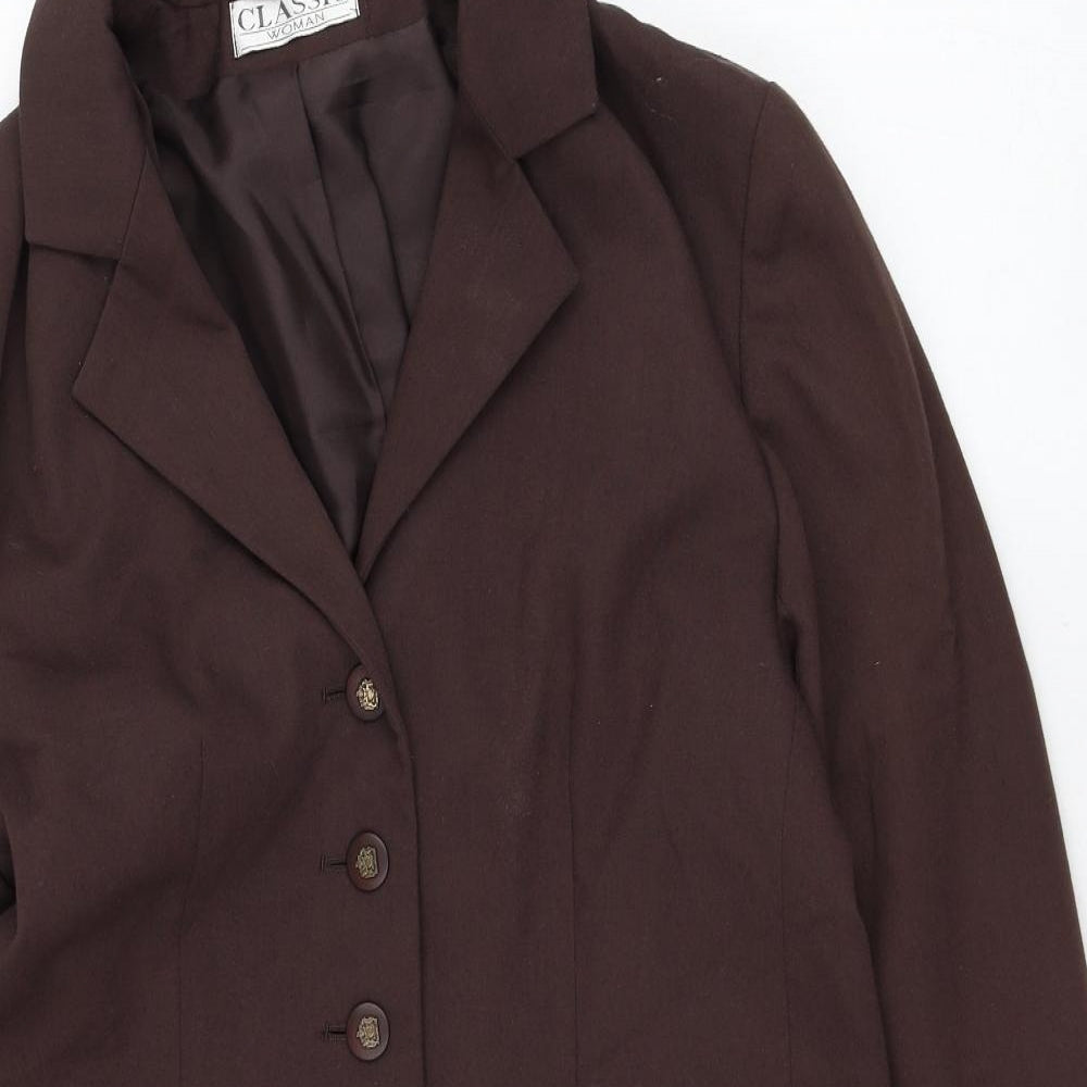 Classic Womens Brown   Jacket Blazer Size 12  Button