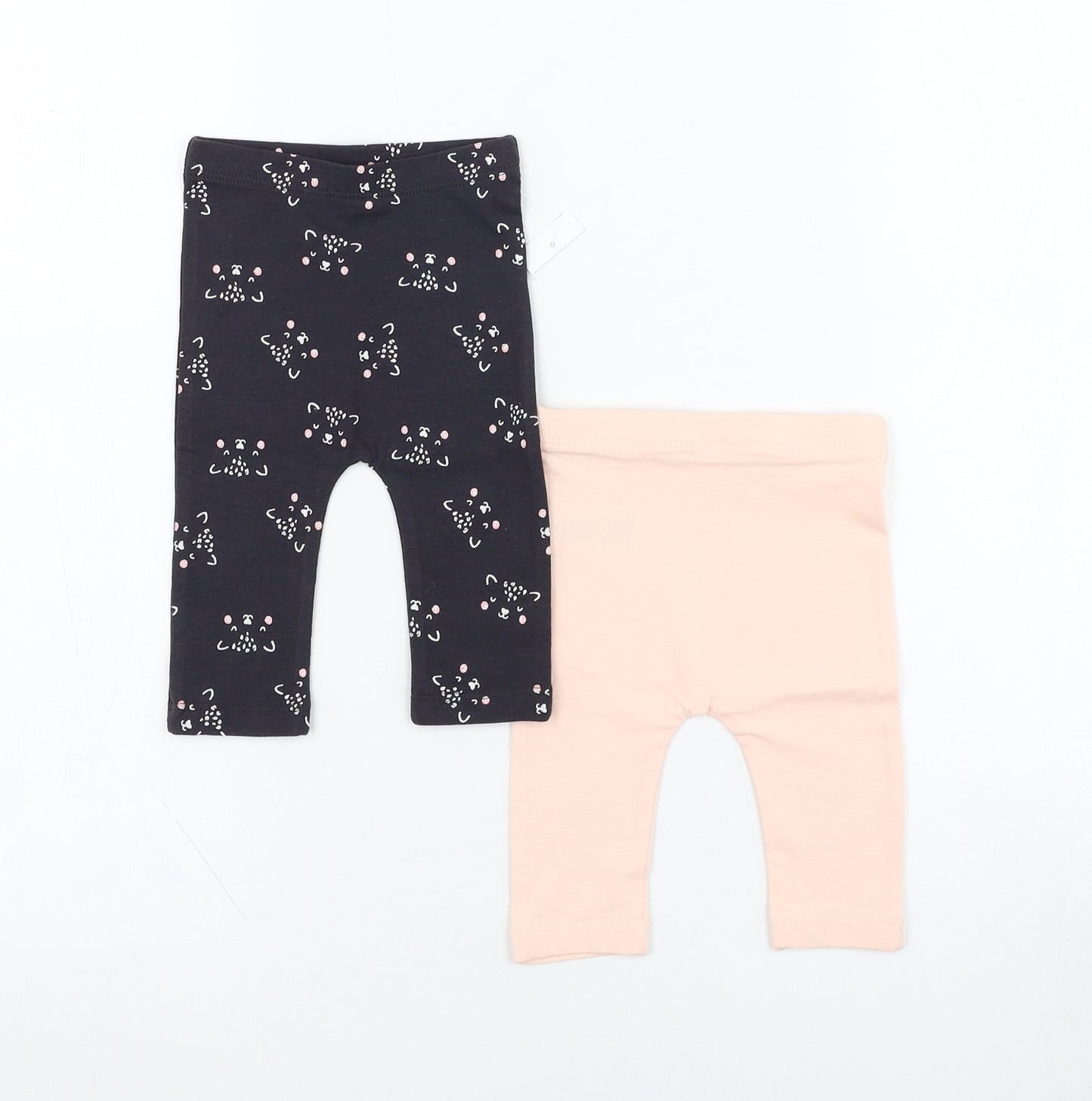 Matalan Girls Grey  Cotton Jogger Leggings Size 0-3 Months  Pullover - Leopard