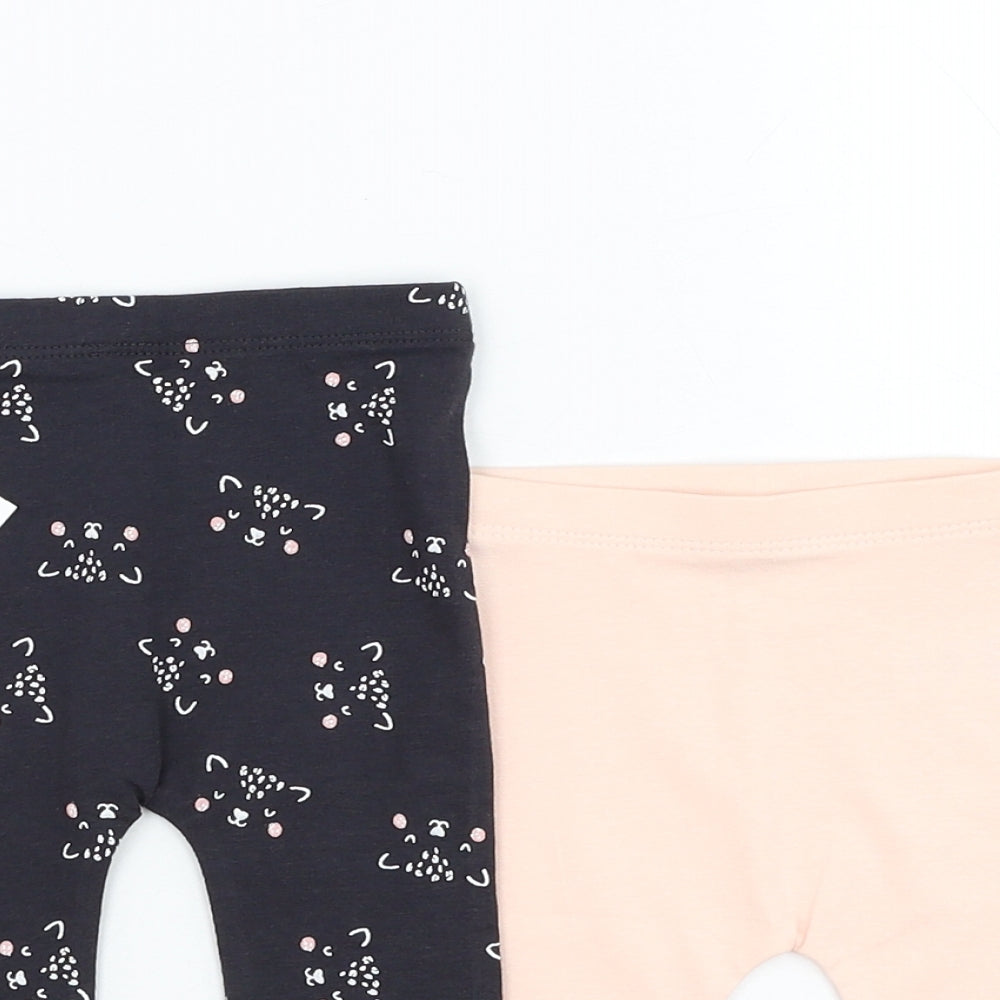 Matalan Girls Grey  Cotton Jogger Leggings Size 0-3 Months  Pullover - Leopard