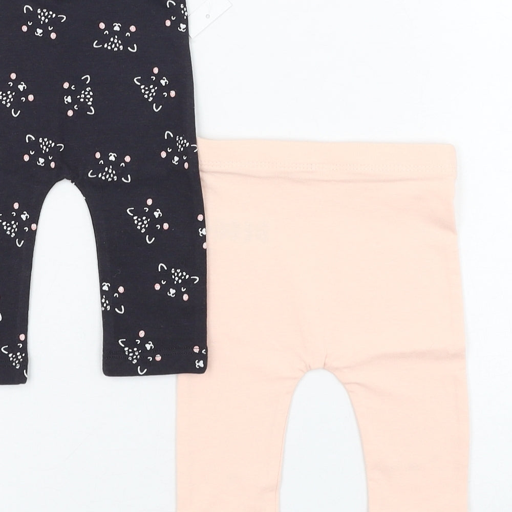 Matalan Girls Grey  Cotton Jogger Leggings Size 0-3 Months  Pullover - Leopard