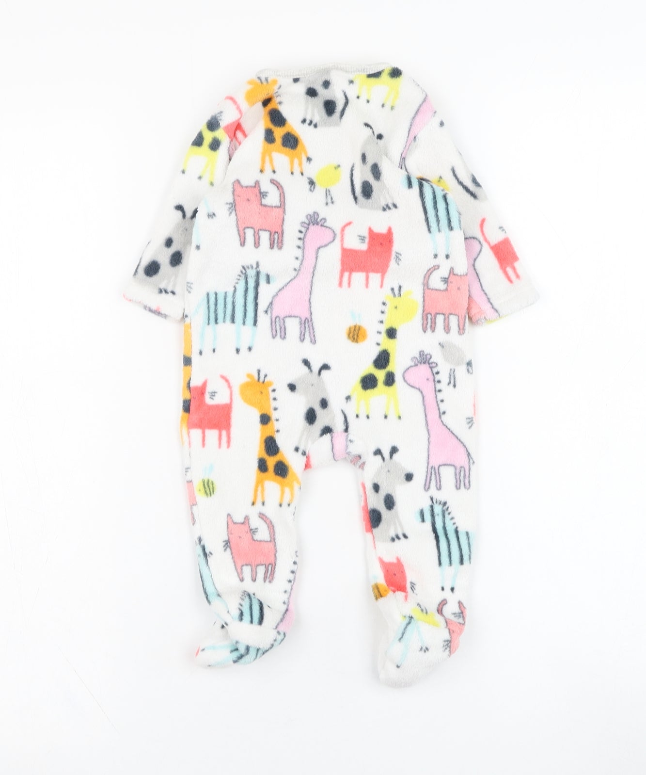 NEXT Baby White Solid Polyester Kimono One Piece Size 0-3 Months  Zip - Animal