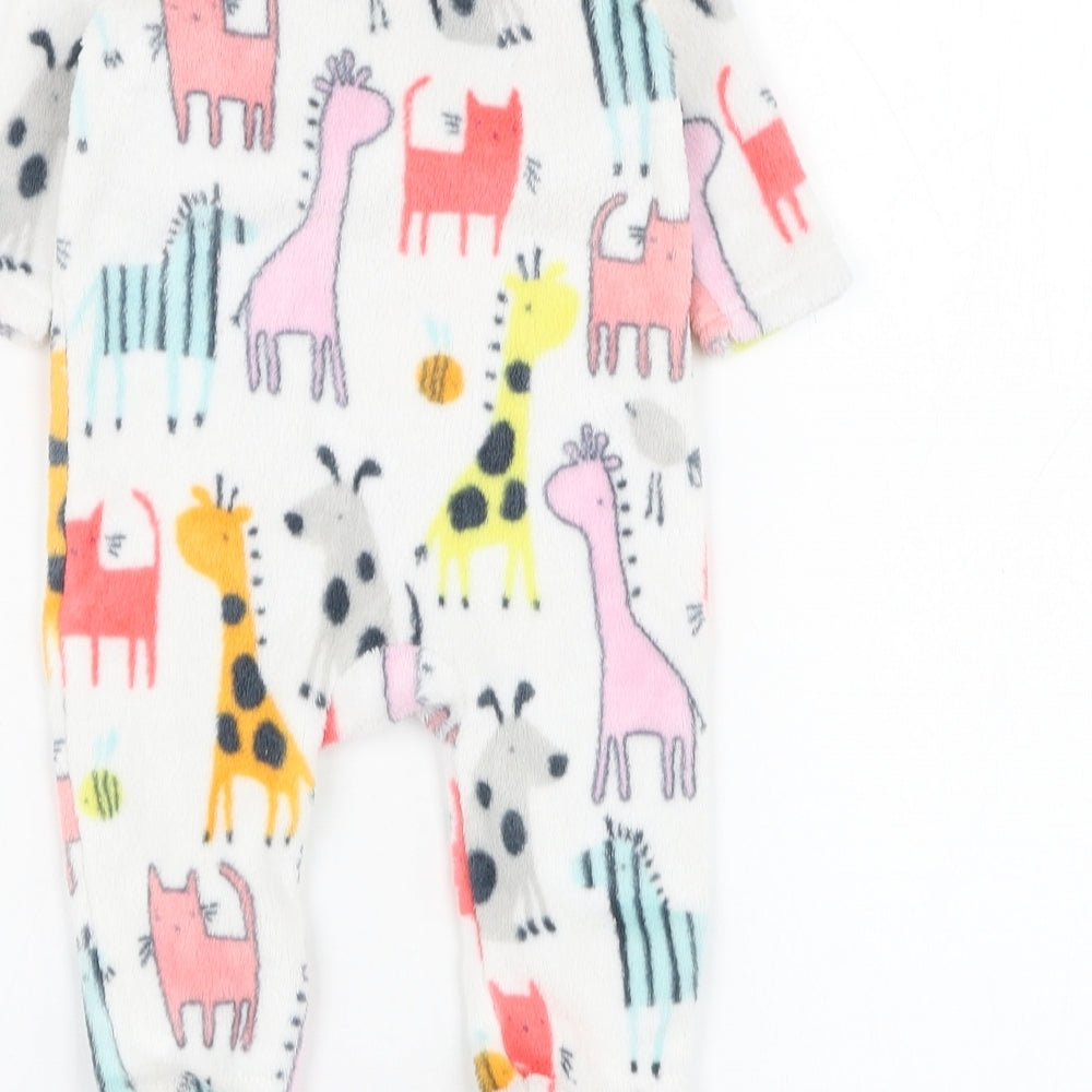 NEXT Baby White Solid Polyester Kimono One Piece Size 0-3 Months  Zip - Animal