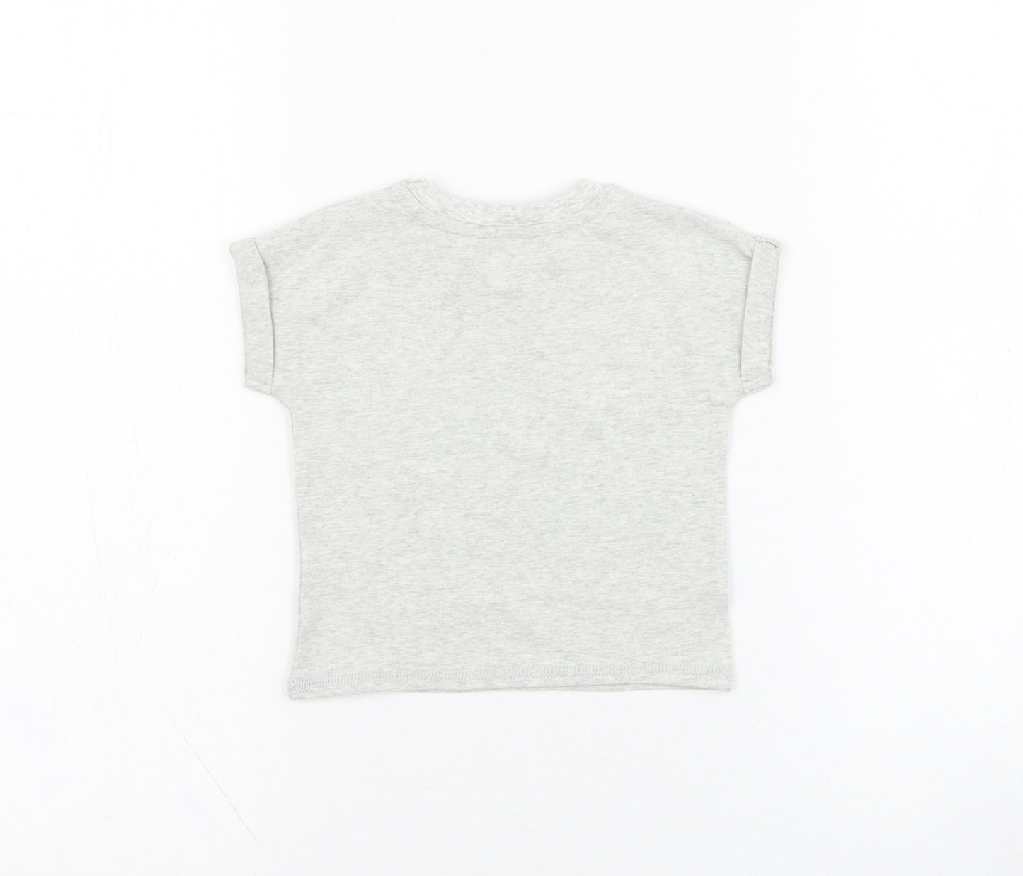 Mint Velvet Girls Grey  Cotton Basic T-Shirt Size 0-3 Months Round Neck Pullover - Hooray