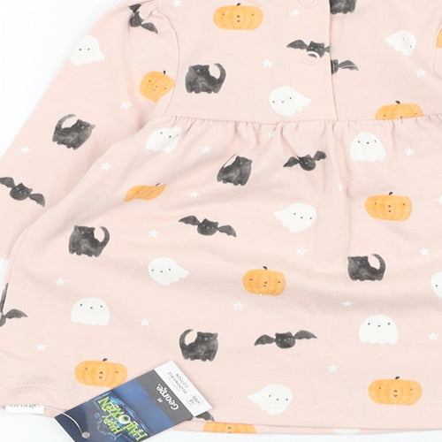 George Girls Pink  Cotton Skater Dress  Size 0-3 Months  Round Neck Pullover - Halloween