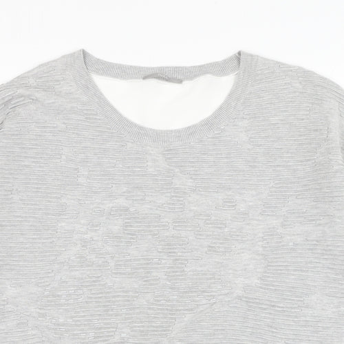 TUZZI Womens Grey Round Neck  Viscose Pullover Jumper Size 14