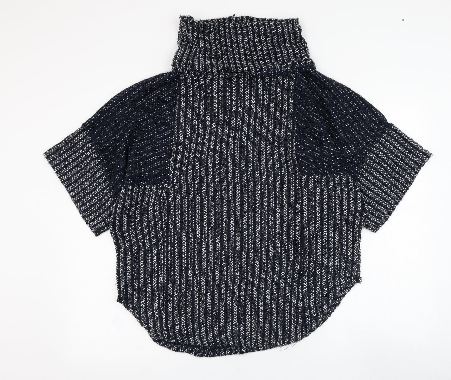 Stock Shop Womens Blue Roll Neck  Acrylic Pullover Jumper Size S