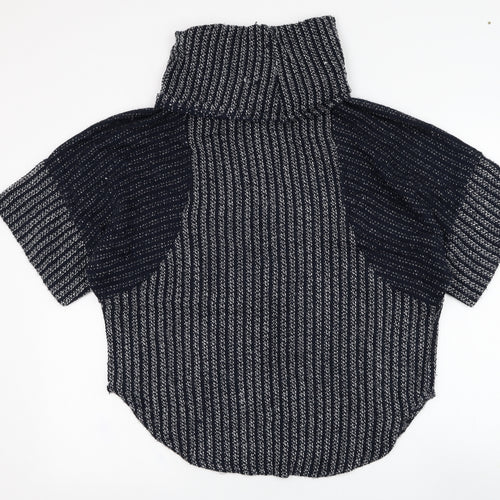 Stock Shop Womens Blue Roll Neck  Acrylic Pullover Jumper Size S