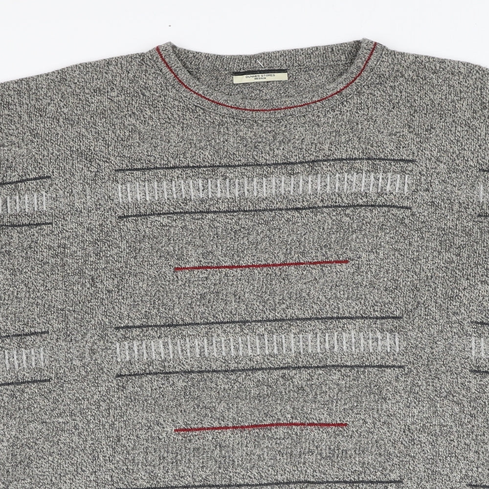 Dunnes Stores Mens Grey Round Neck  Cotton Pullover Jumper Size M