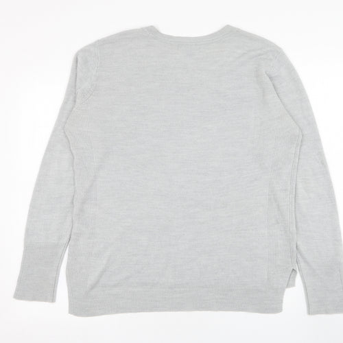 Primark Womens Grey Round Neck  Acrylic Pullover Jumper Size 12
