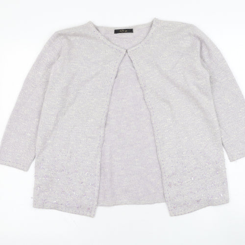 George Womens Purple Round Neck  Viscose Cardigan Jumper Size 10