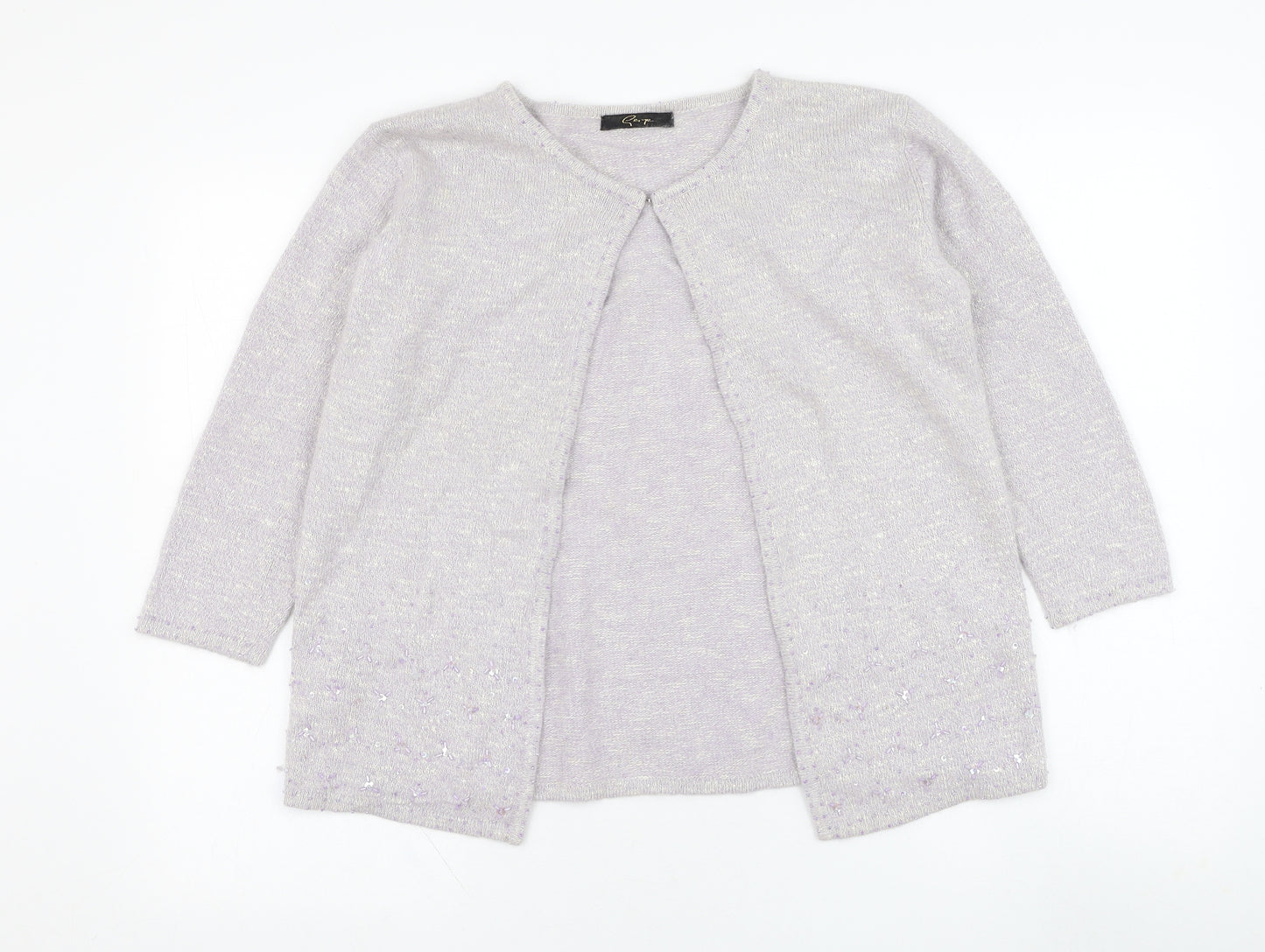 George Womens Purple Round Neck  Viscose Cardigan Jumper Size 10