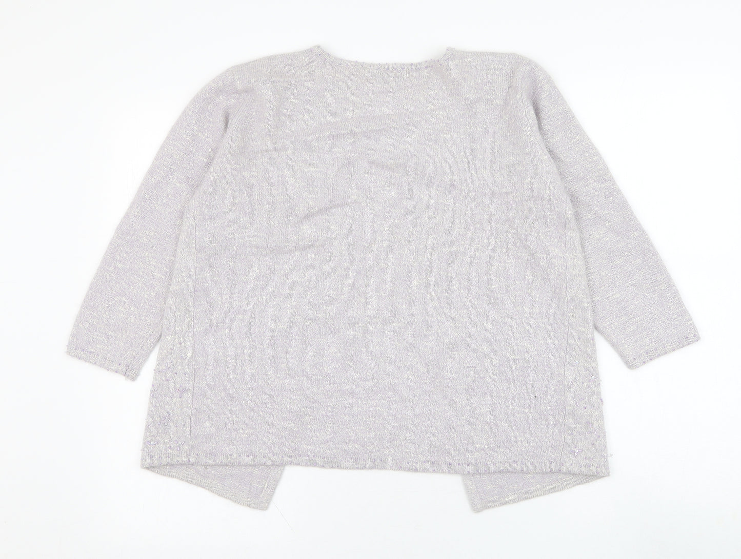 George Womens Purple Round Neck  Viscose Cardigan Jumper Size 10