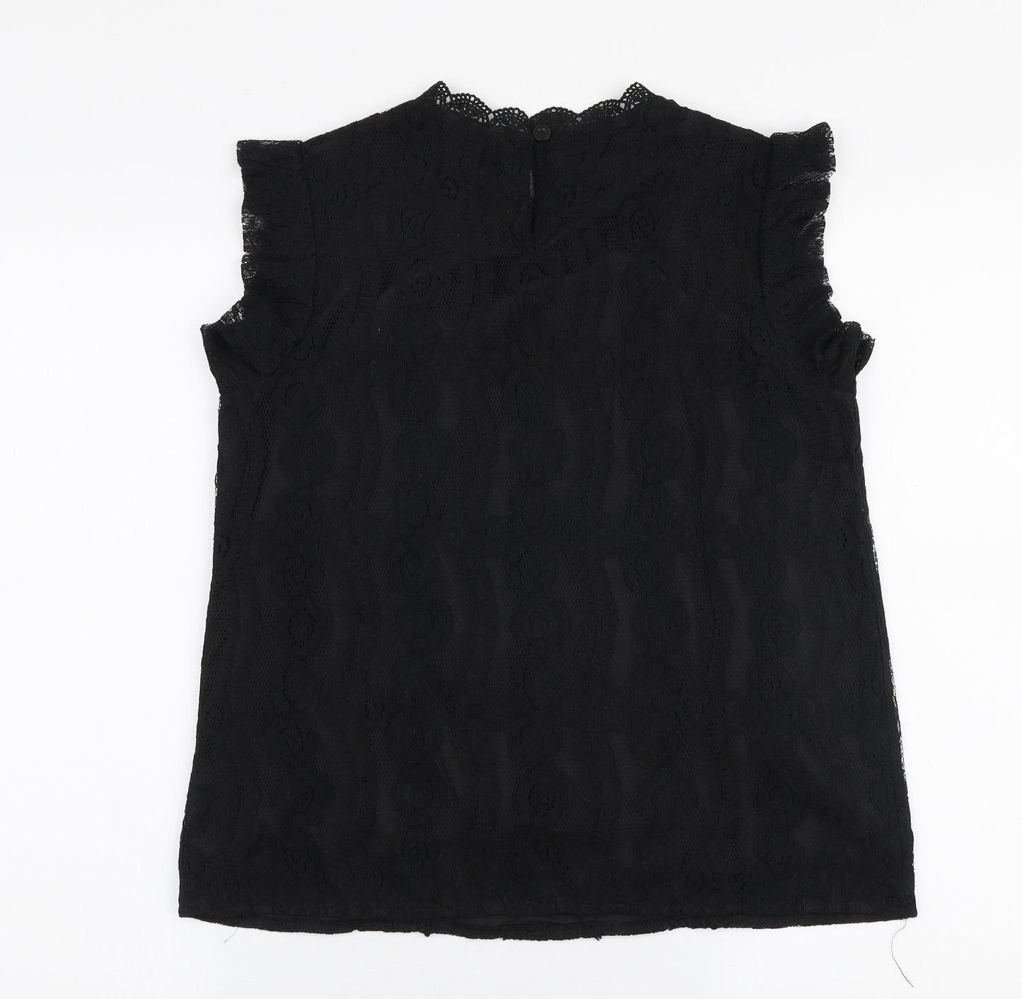 SheIn Womens Black  Polyester Basic Blouse Size S High Neck