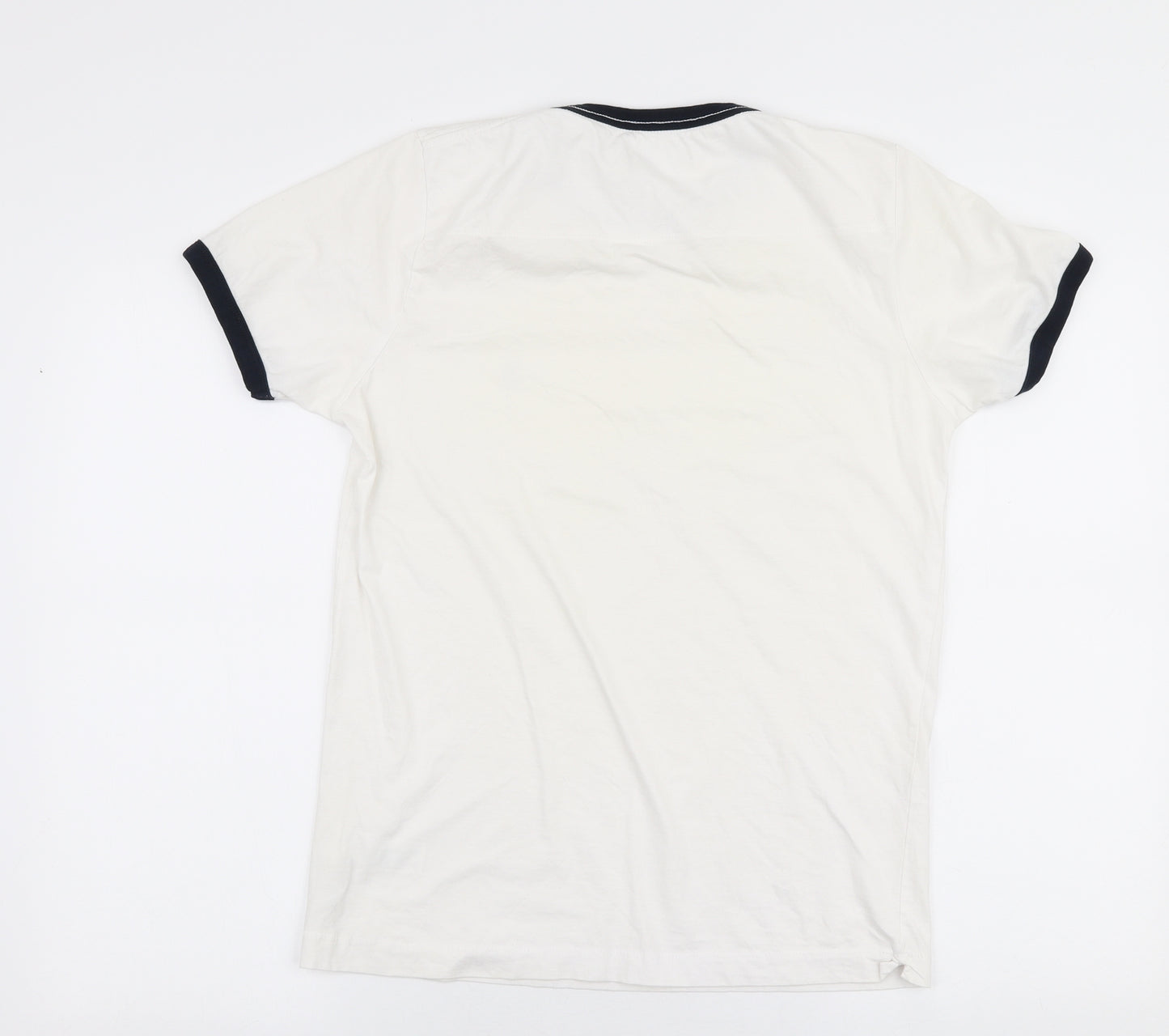 French Connection Mens White  Cotton  T-Shirt Size M Round Neck
