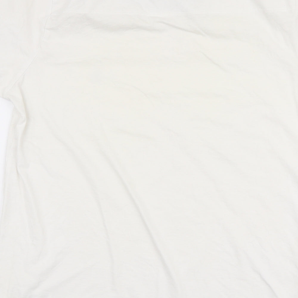 French Connection Mens White  Cotton  T-Shirt Size M Round Neck