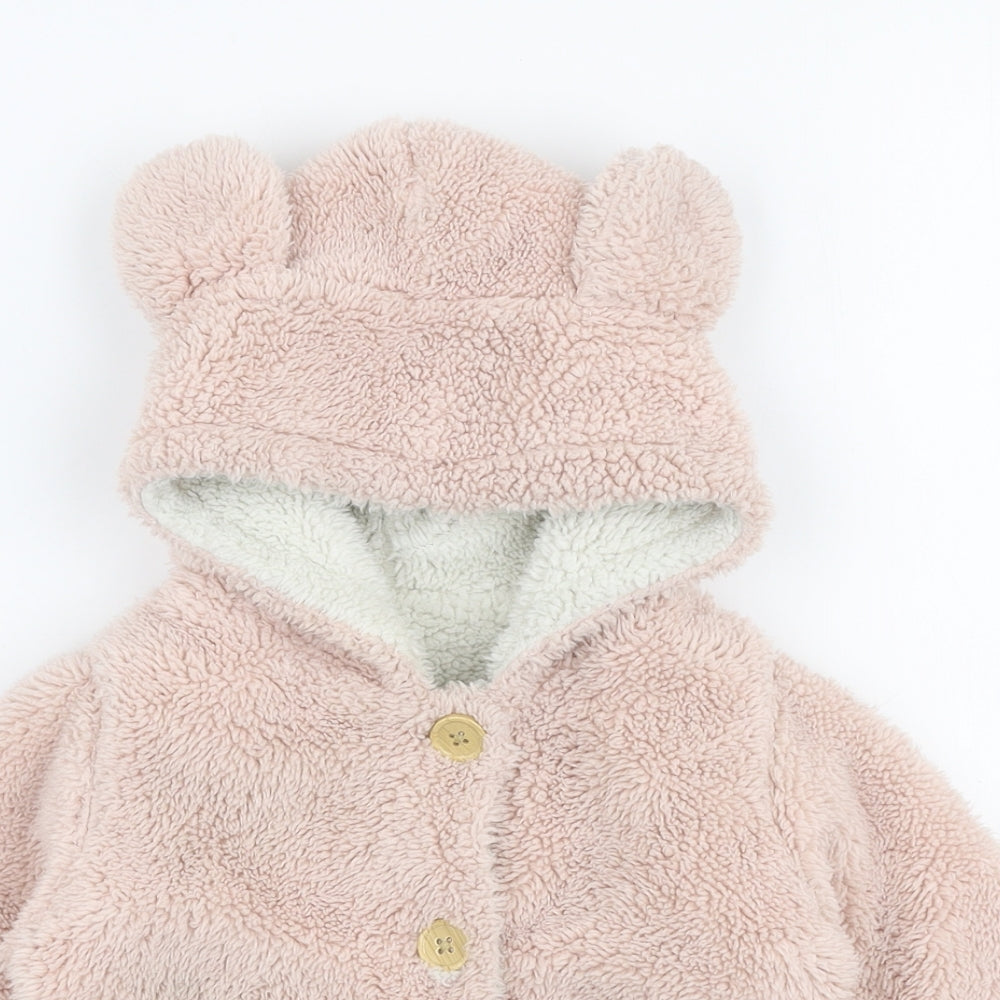 Matalan Girls Pink   Jacket  Size 18-24 Months   Button