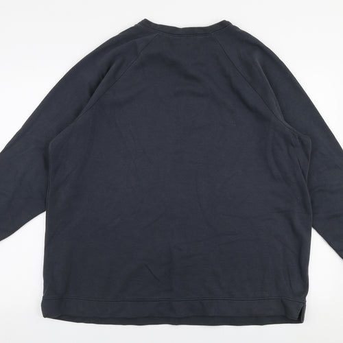 H&M Mens Blue  Cotton Pullover Sweatshirt Size L