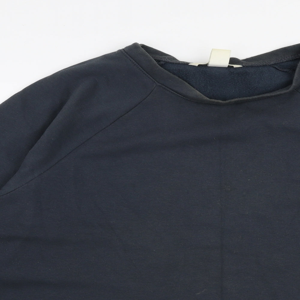 H&M Mens Blue  Cotton Pullover Sweatshirt Size L