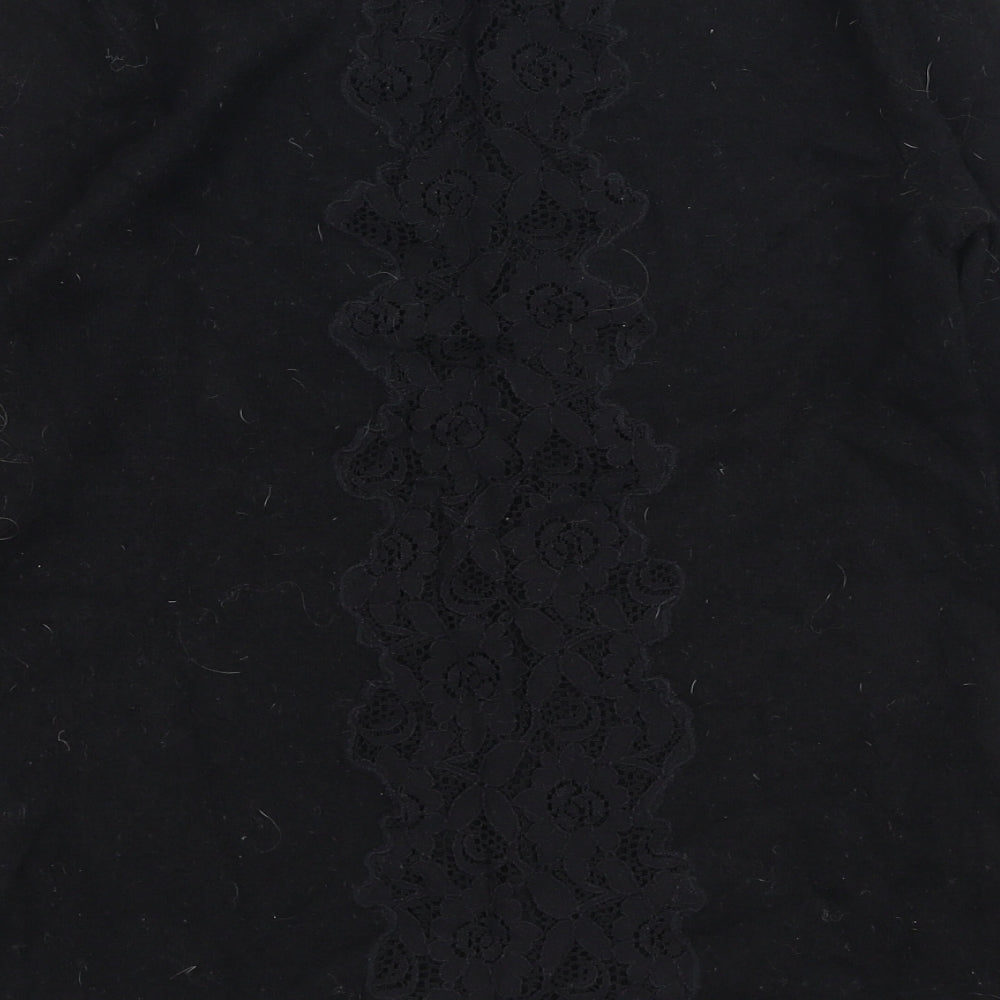 Monsoon Womens Black Round Neck  Viscose Pullover Jumper Size 8