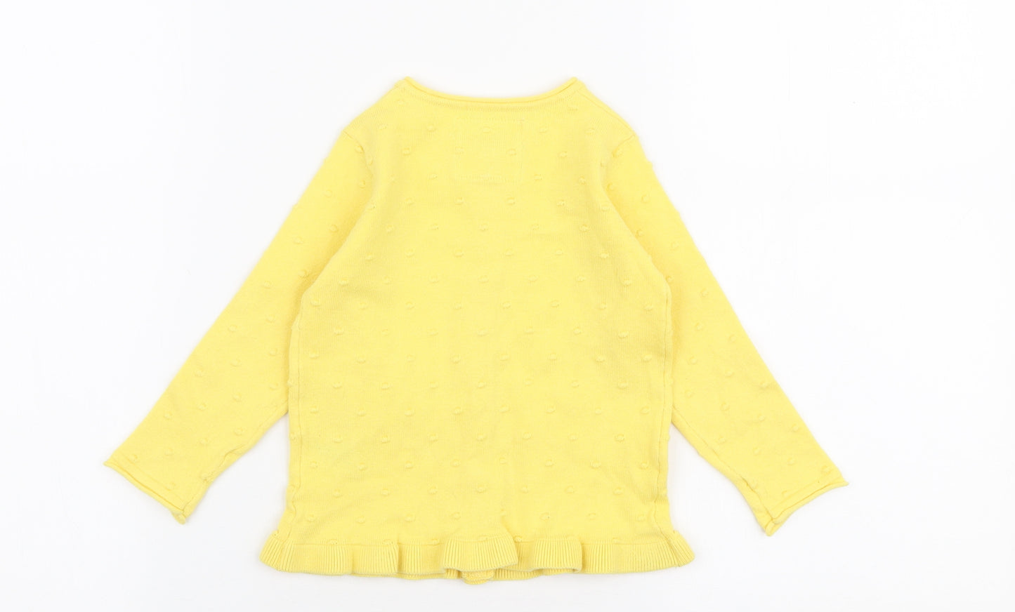 F&F Girls Yellow  Cotton Cardigan Jumper Size 9-12 Months  Button