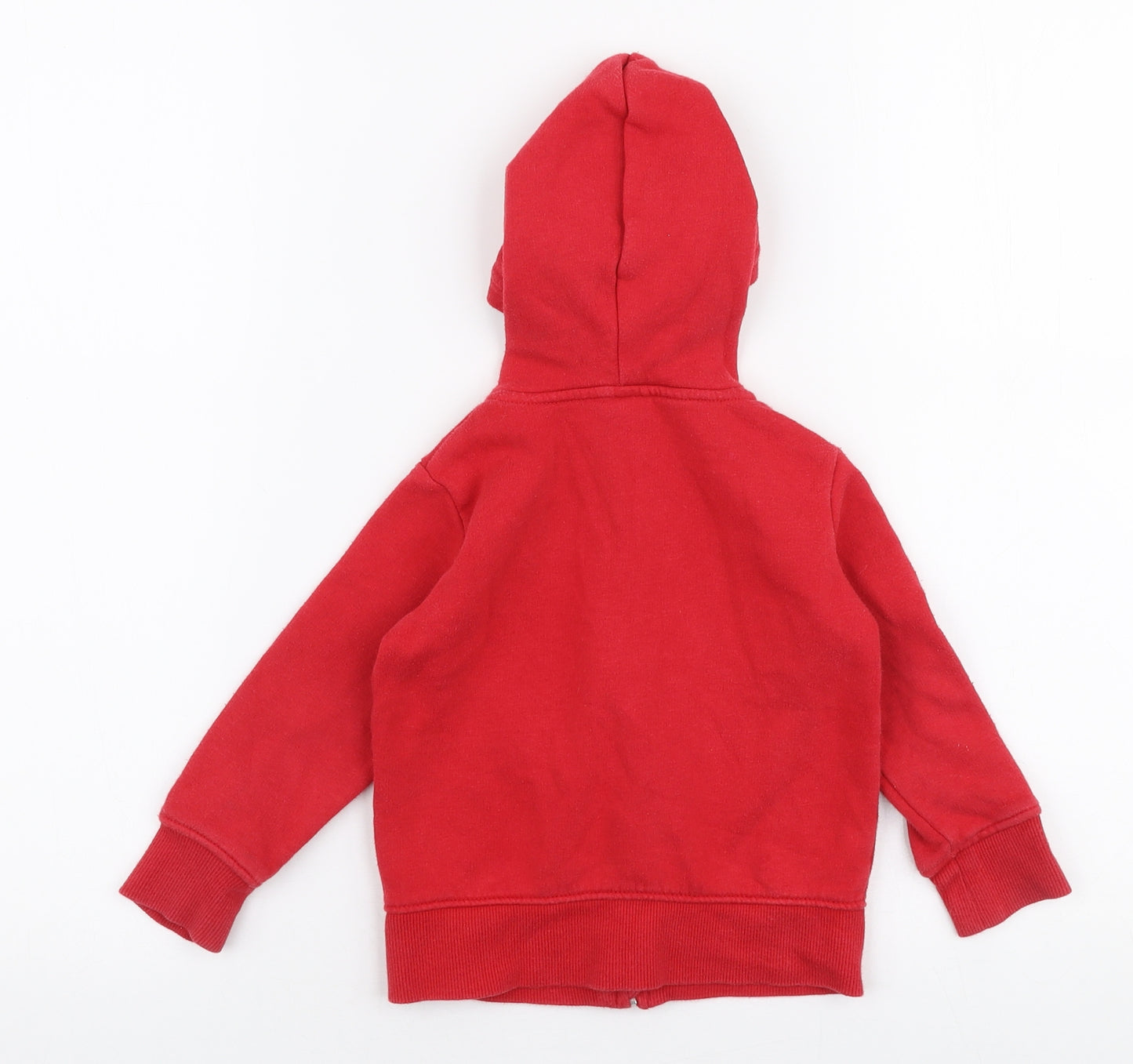H&M Boys Red  Cotton Jersey T-Shirt Size 18-24 Months Round Neck Zip - Hoodie