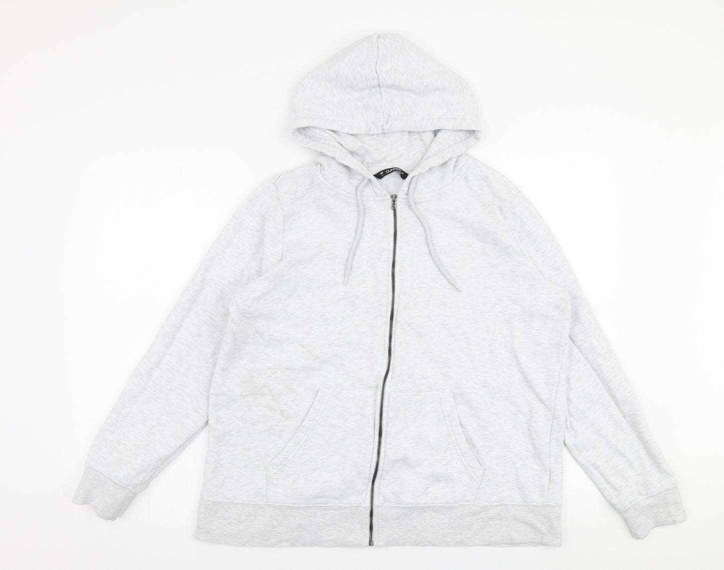 Dunnes Stores Womens Grey  Cotton Full Zip Hoodie Size L  Zip