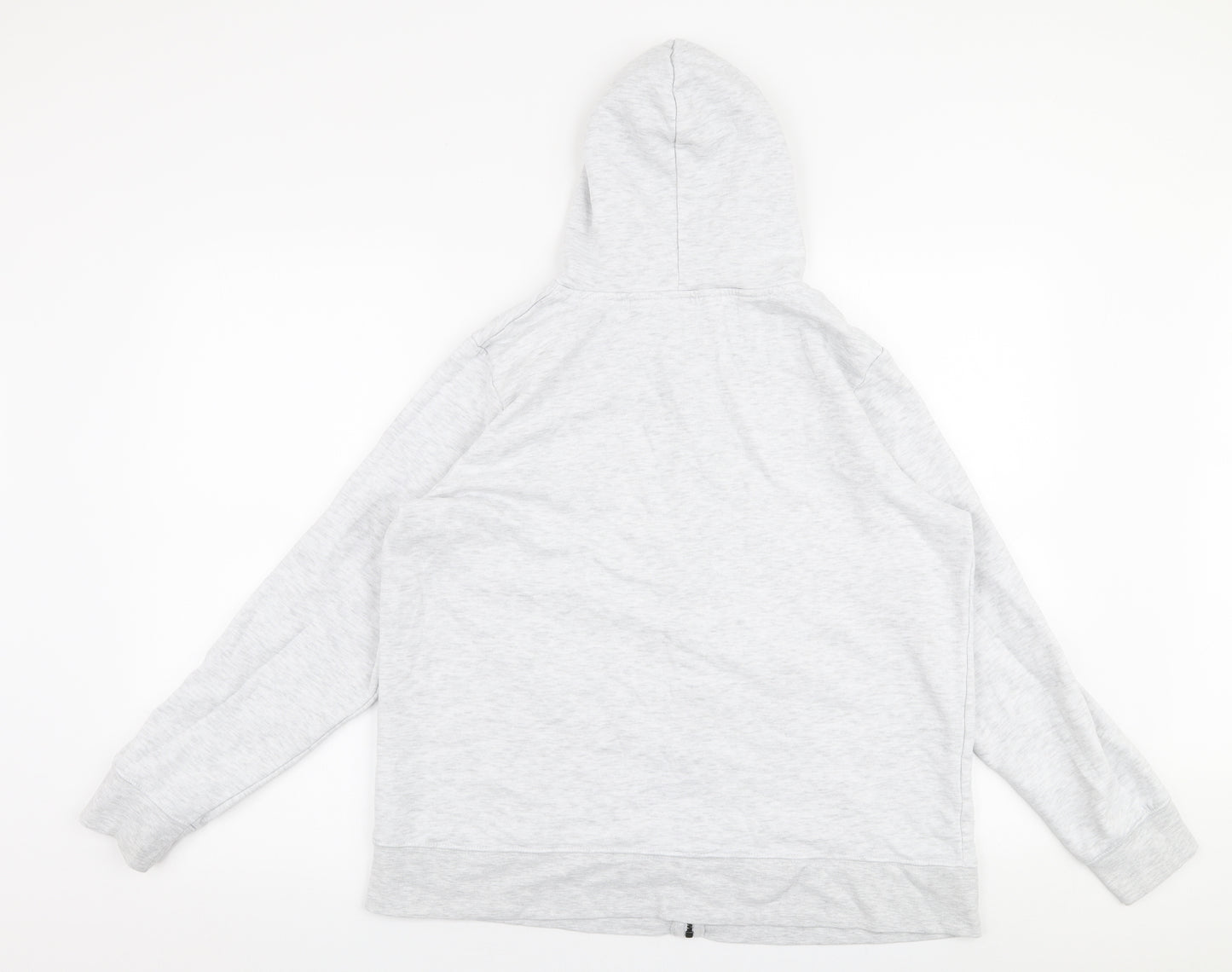Dunnes Stores Womens Grey  Cotton Full Zip Hoodie Size L  Zip