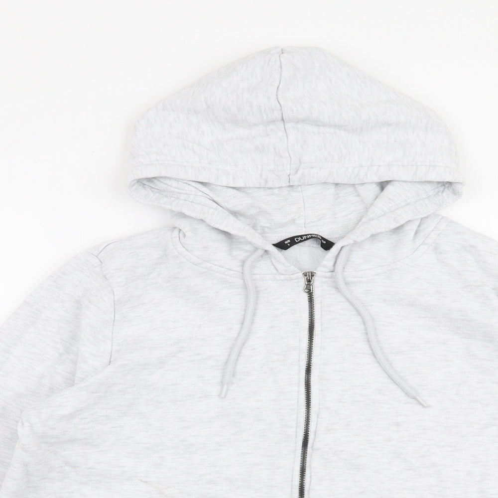 Dunnes Stores Womens Grey  Cotton Full Zip Hoodie Size L  Zip