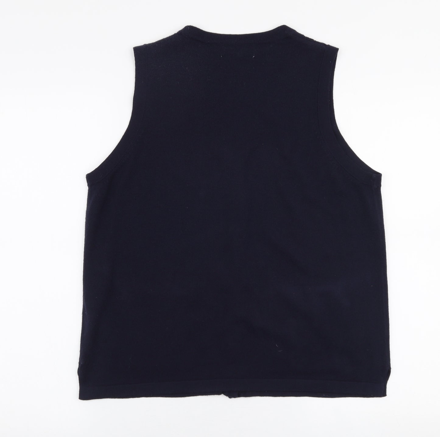 Honor Millburn Womens Blue V-Neck  Acrylic Vest Jumper Size M