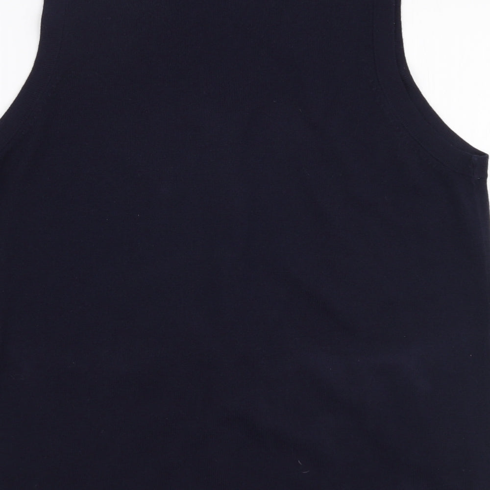 Honor Millburn Womens Blue V-Neck  Acrylic Vest Jumper Size M