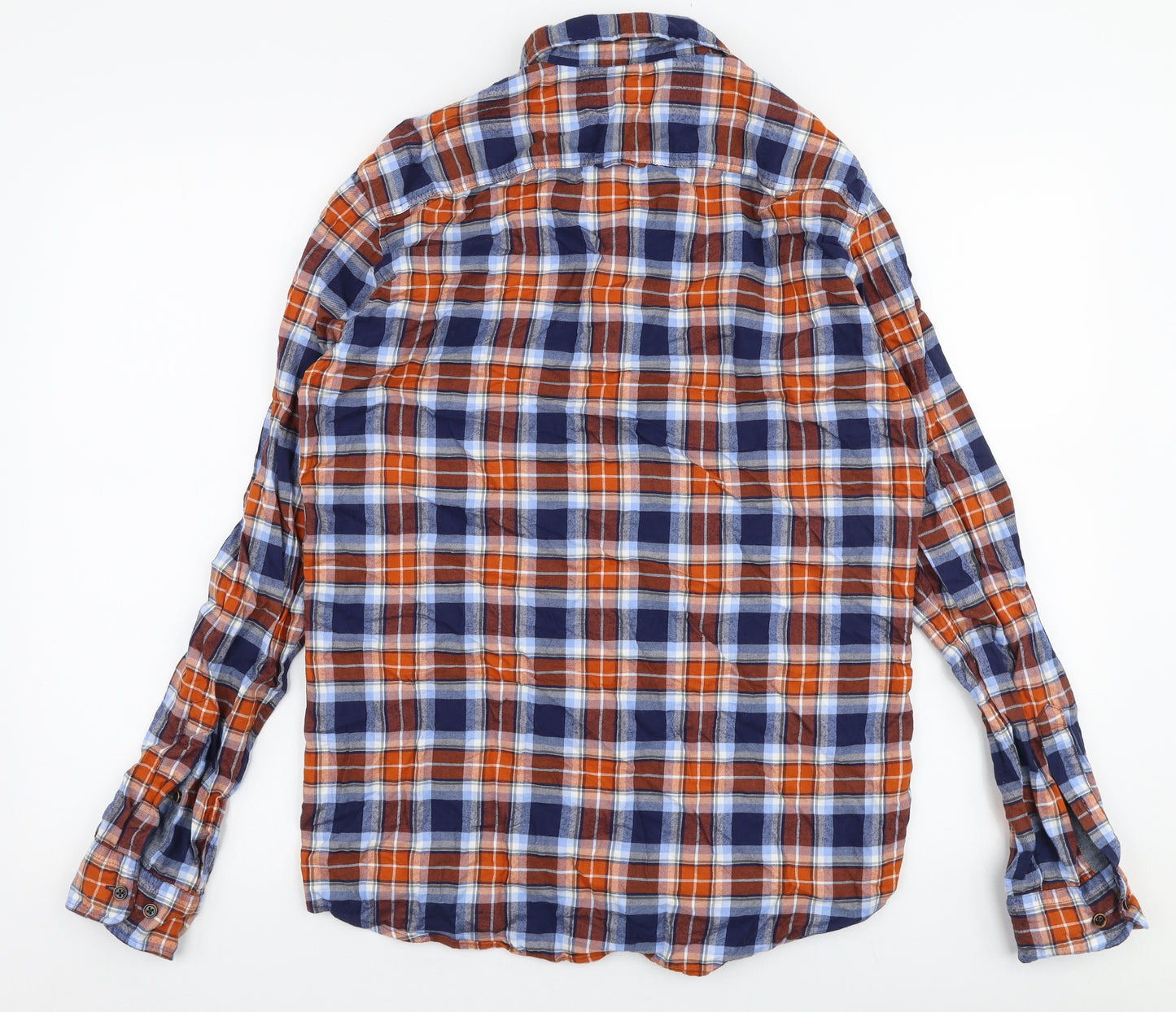 JACK & JONES Mens Multicoloured Check Cotton  Button-Up Size M Collared Button
