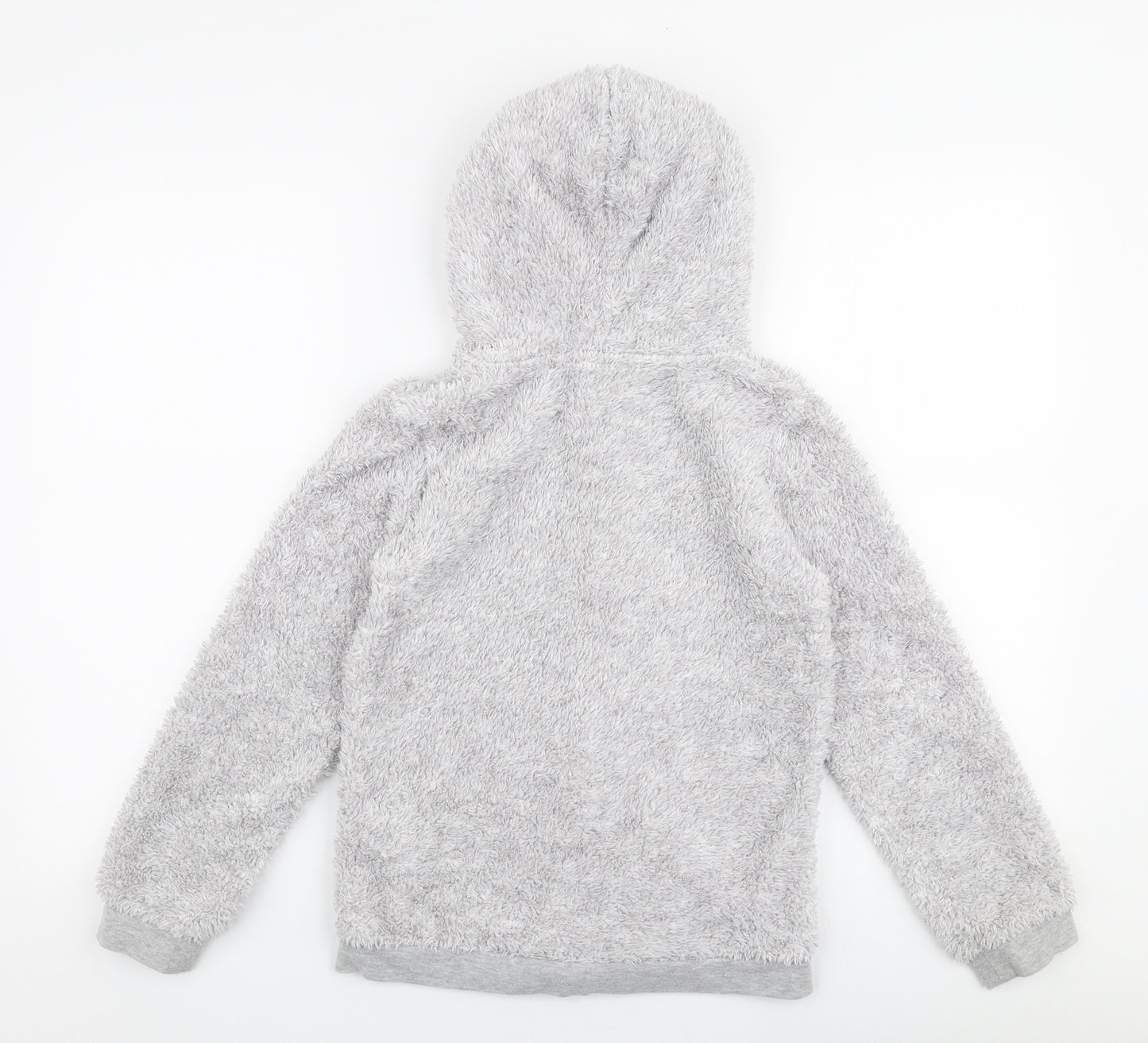 F&F Girls Grey  Polyester Full Zip Hoodie Size 9-10 Years  Zip - Me to you