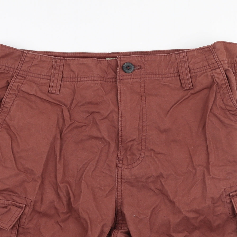 Next  Mens Orange  Cotton Chino Shorts Size 34 in L10 in Regular Button