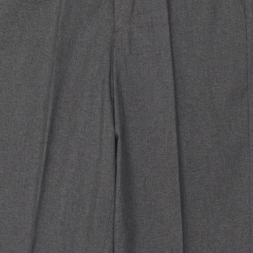 Matalan Mens Grey  Polyester Trousers  Size 32 in L29 in Regular Zip