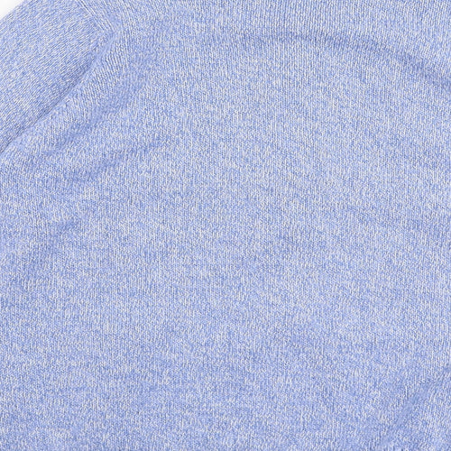 Isle  Womens Blue High Neck  100% Cotton Full Zip Jumper Size M