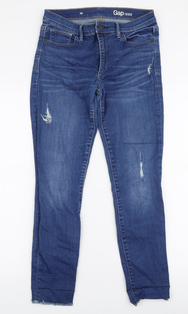 Gap Womens Blue  Polyester Skinny Jeans Size 28 in L27 in Slim Zip