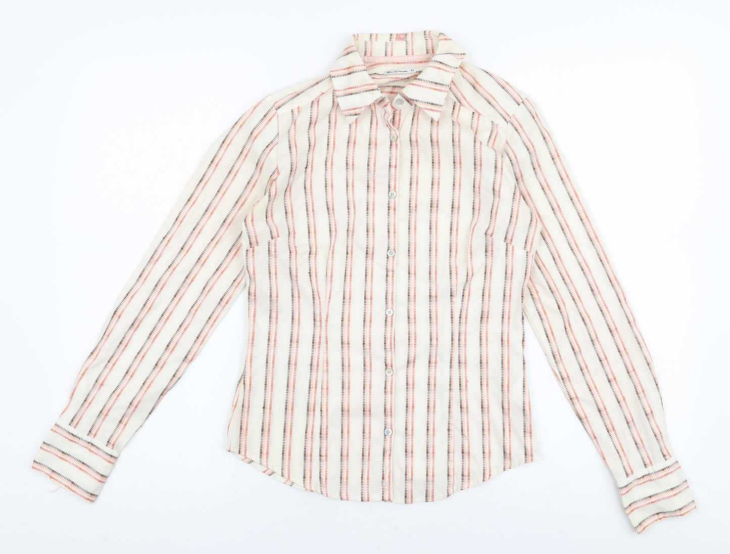 Ben Sherman Womens Multicoloured Striped Cotton Basic Button-Up Size XS Collared