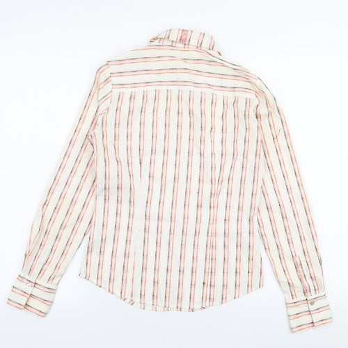 Ben Sherman Womens Multicoloured Striped Cotton Basic Button-Up Size XS Collared