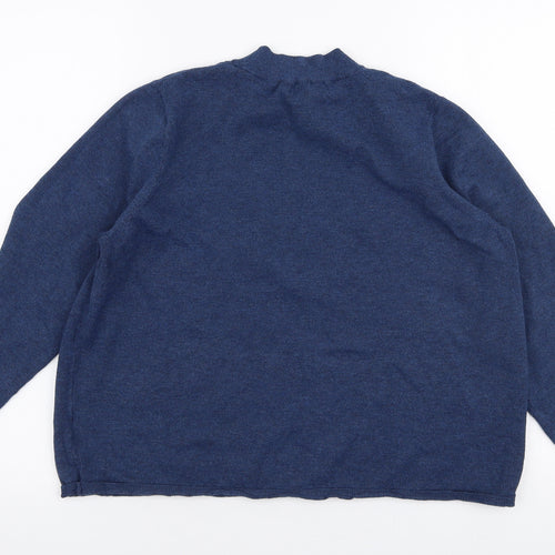 Primark Womens Blue High Neck  Polyester Pullover Jumper Size XL
