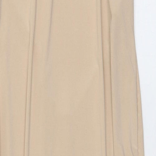 Missguided Womens Beige  Polyester Pencil Dress  Size 14  High Neck Pullover