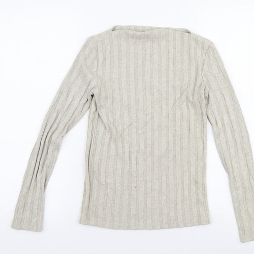 MNG Womens Beige Boat Neck  Polyester Pullover Jumper Size S