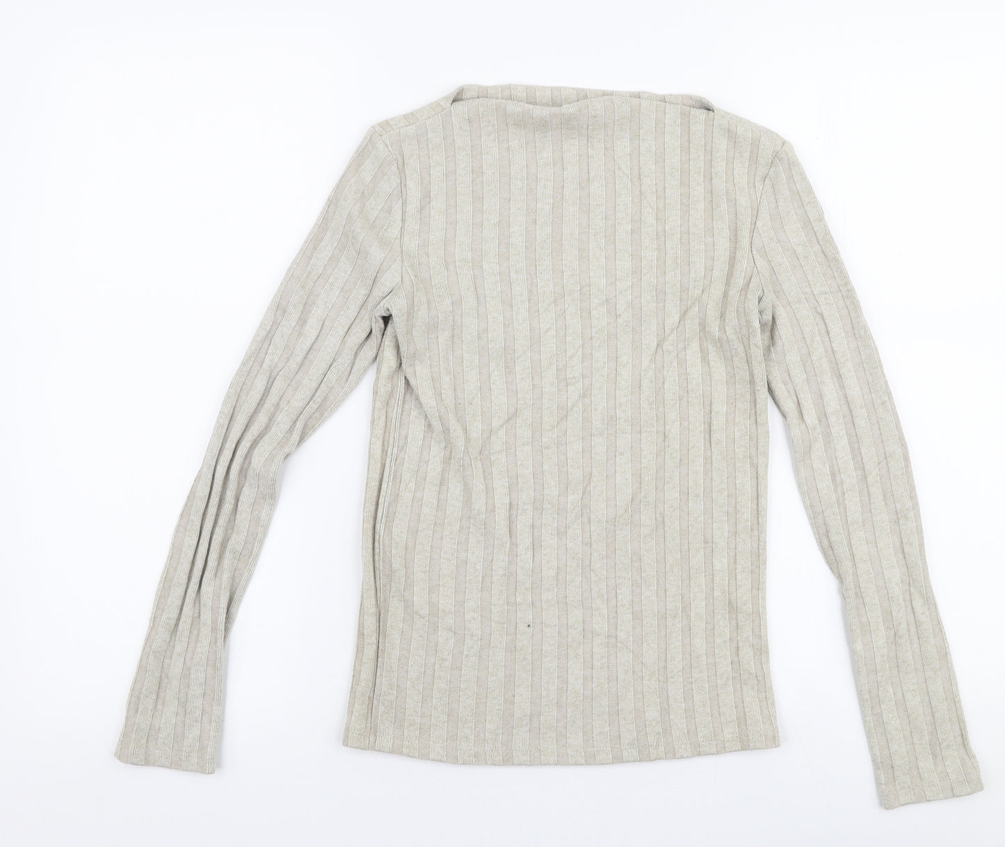 MNG Womens Beige Boat Neck  Polyester Pullover Jumper Size S