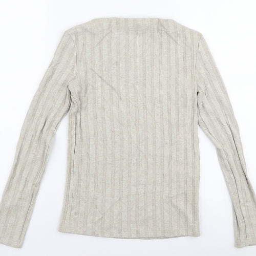 MNG Womens Beige Boat Neck  Polyester Pullover Jumper Size S